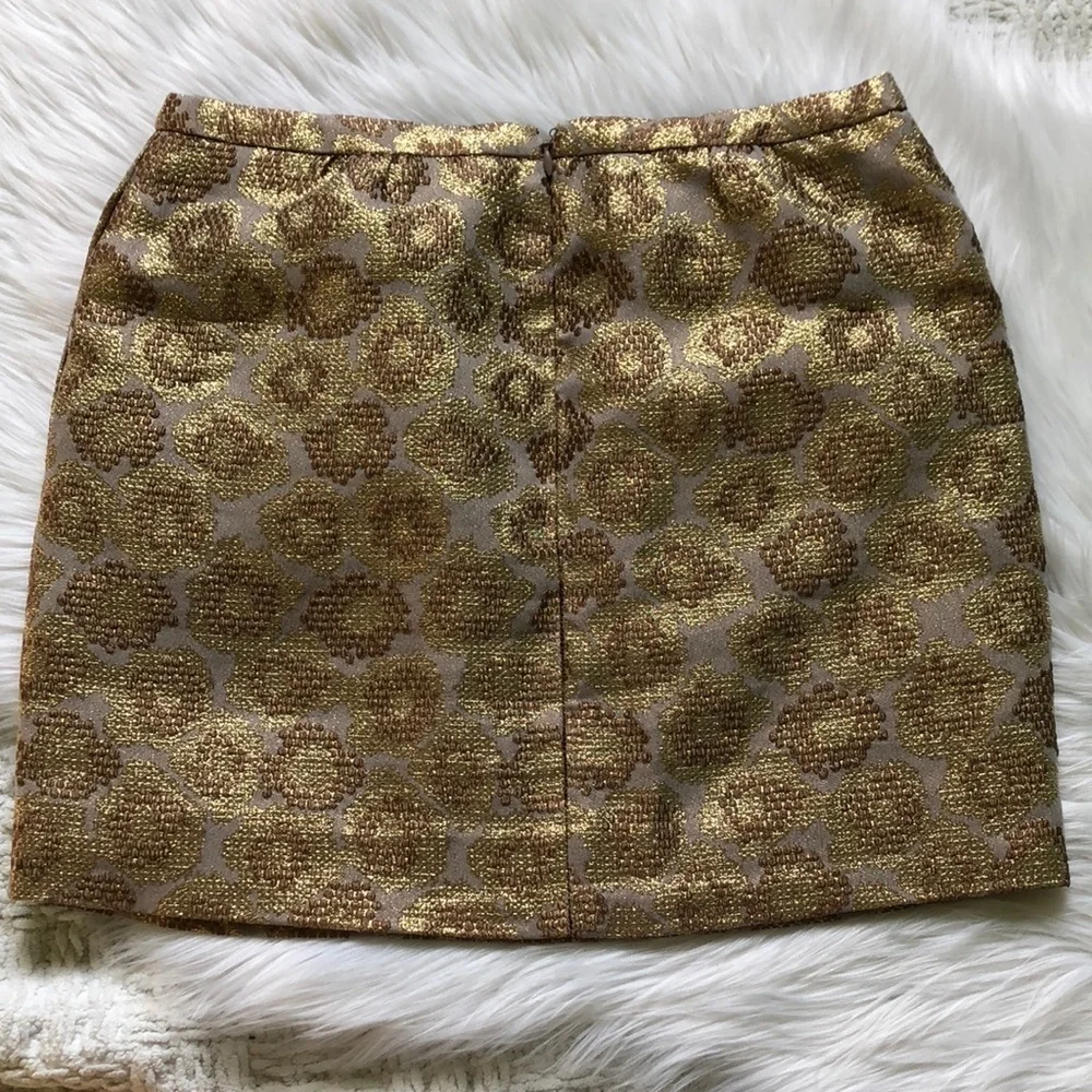 J. Crew Y2K Goldenrod Jacquard Mini Skirt 00